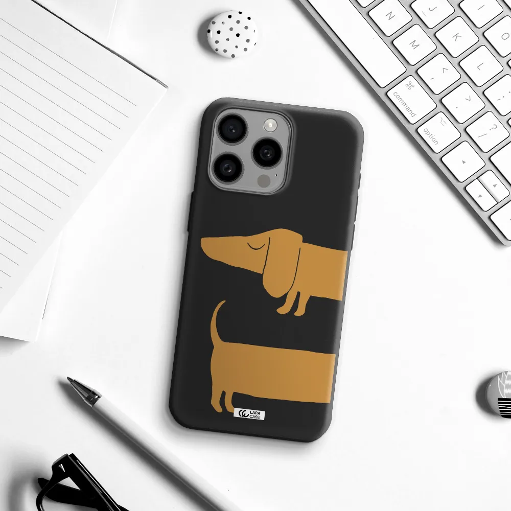 Dachshund Apple Iphone 15 Pro max Silicone black Case