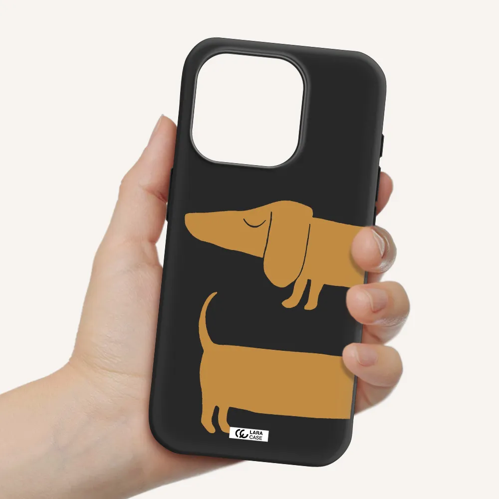 Dachshund Apple Iphone 15 Pro Silicone Black Case