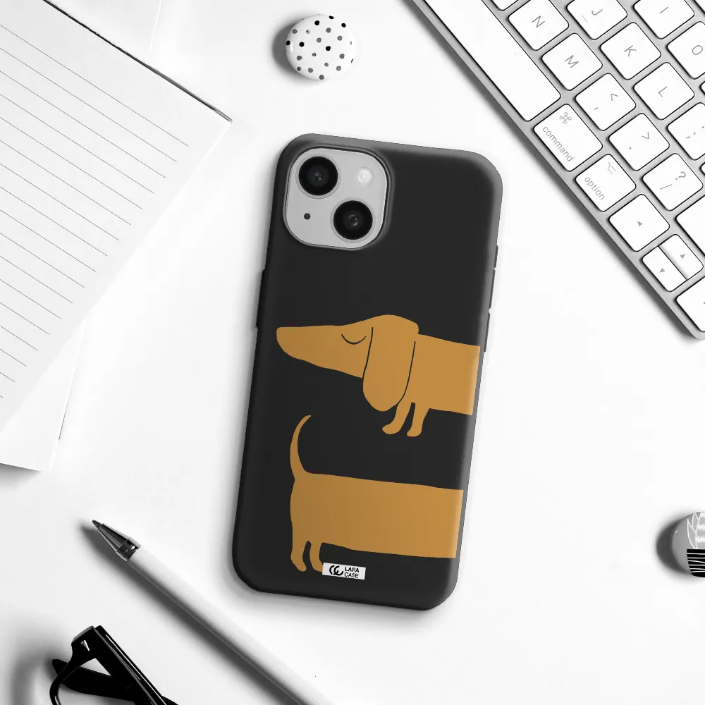 Dachshund Apple iPhone 15 Silicone black Case