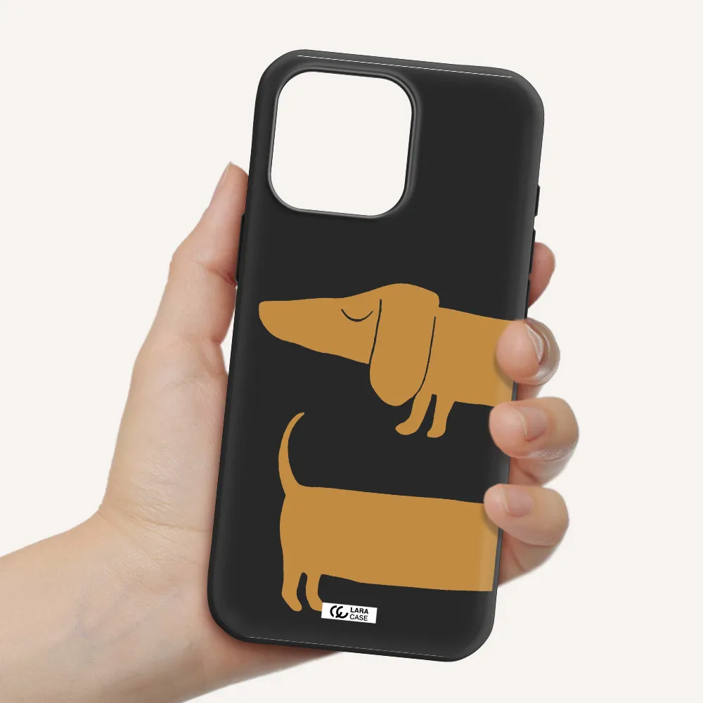 Dachshund Apple Iphone 16 Pro Max Silicone Black Case