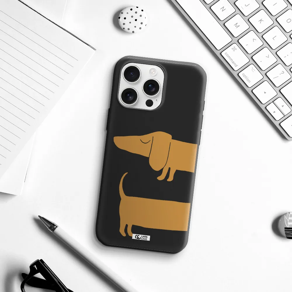 Dachshund Apple Iphone 16 Pro Max Silicone Black Case