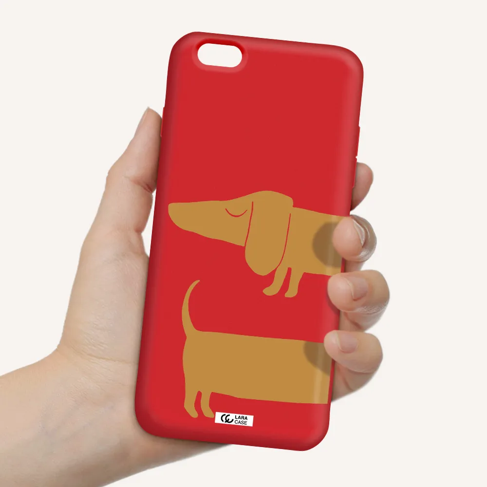 Dachshund Apple iPhone 6 plus Silicone Imperial Red Case