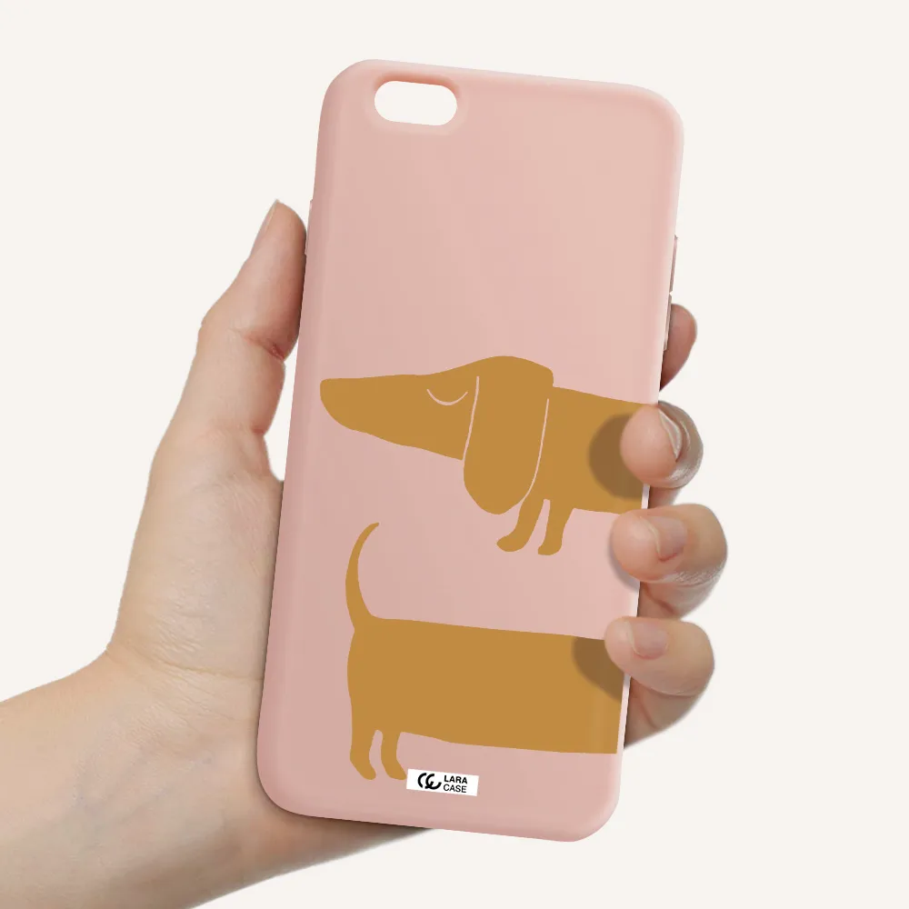 Dachshund Apple iPhone 6 s plus Silicone pastel pink Case
