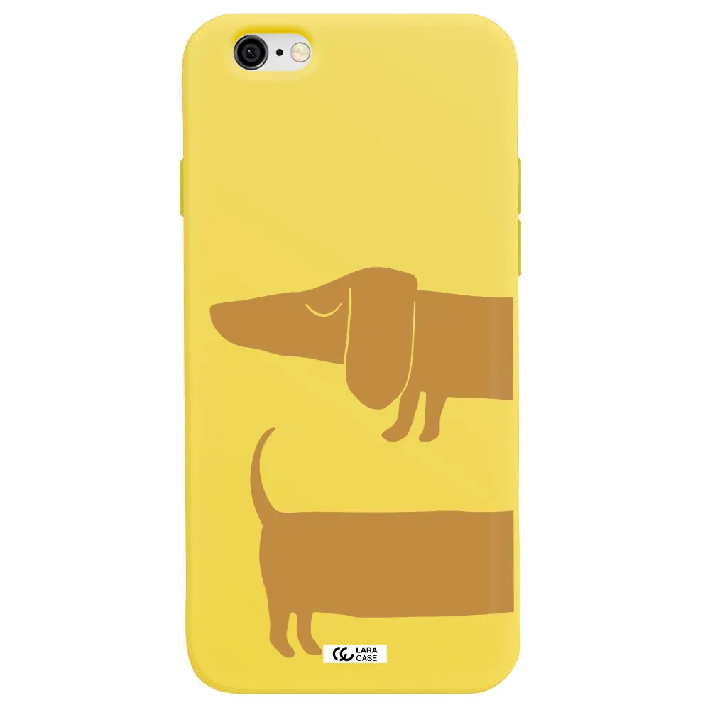 Dachshund Apple iPhone 6 Silicone canary yellow Case