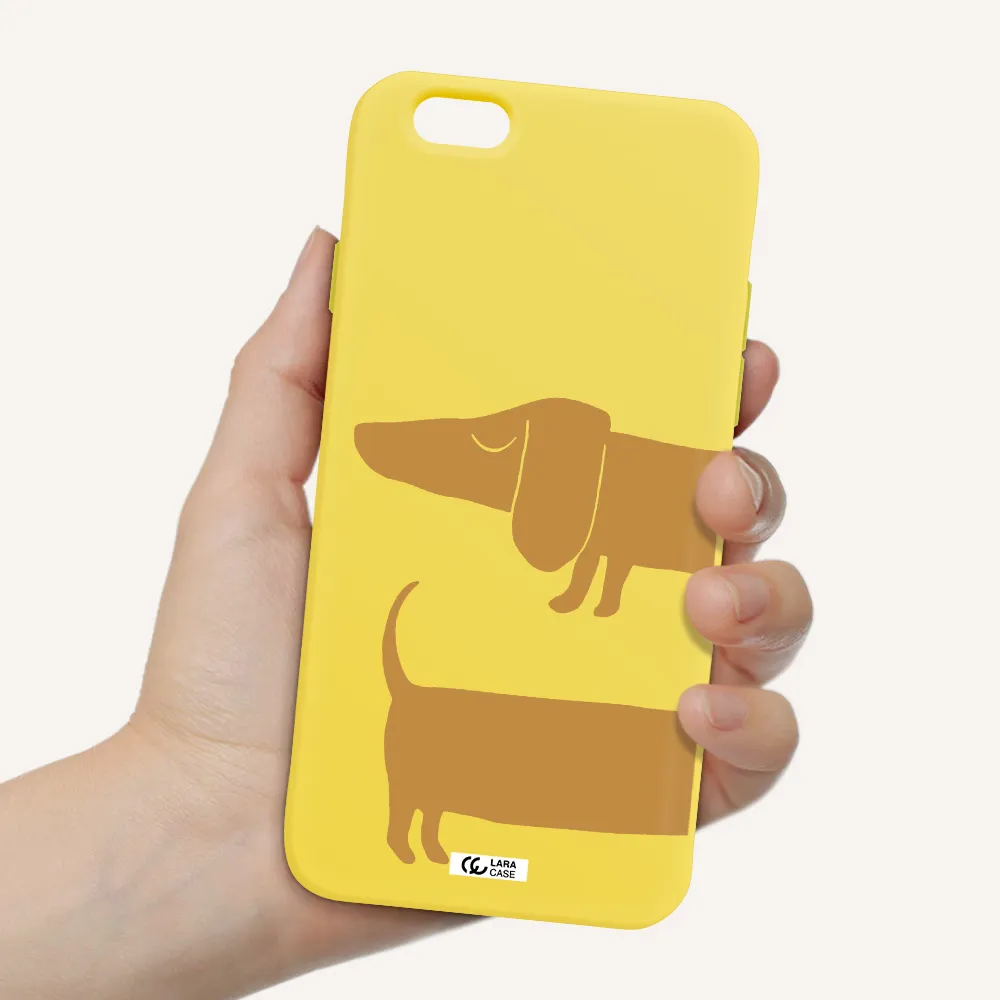 Dachshund Apple iPhone 6 Silicone canary yellow Case