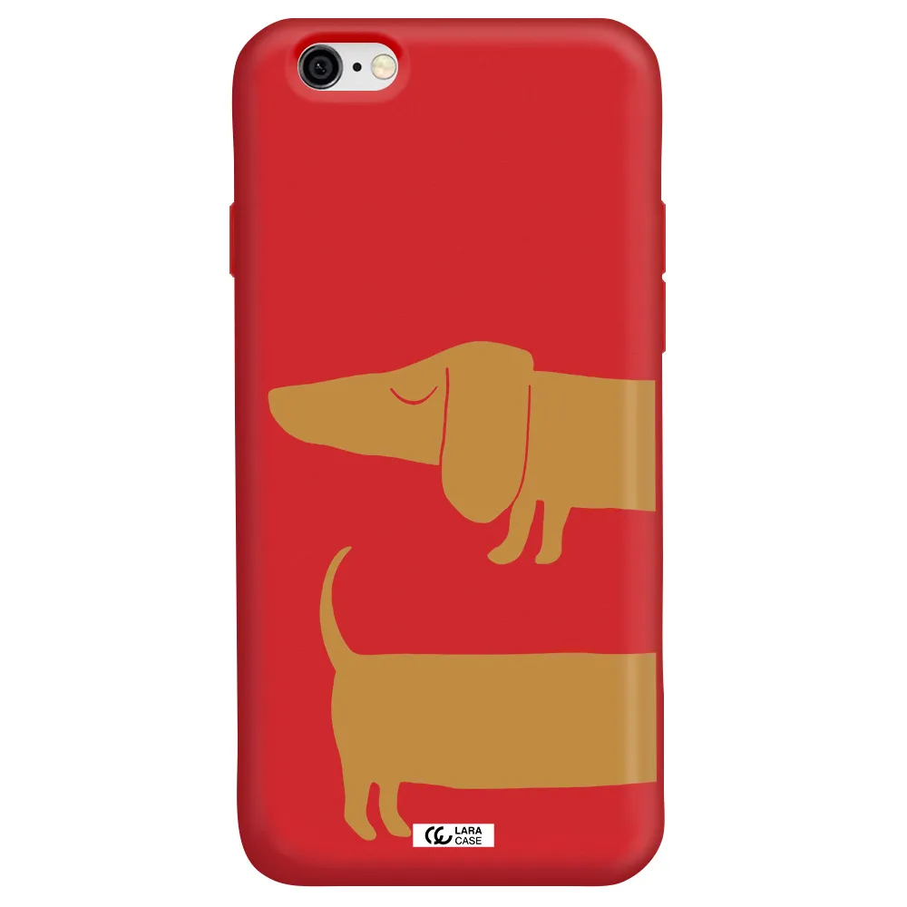 Dachshund Apple iPhone 6 Silicone Imperial Red Case