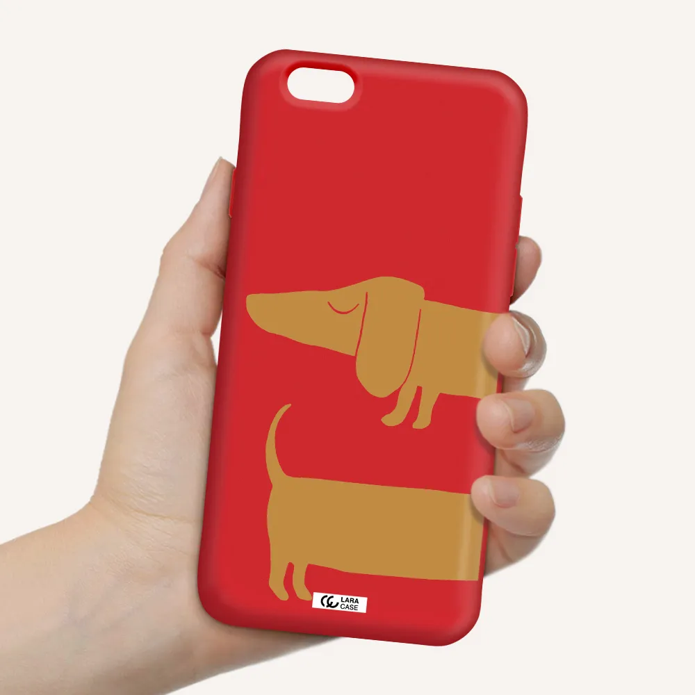 Dachshund Apple iPhone 6 Silicone Imperial Red Case