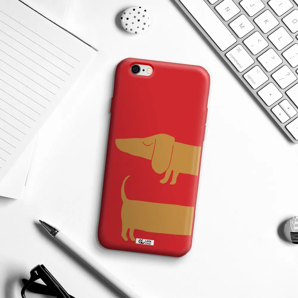 Dachshund Apple iPhone 6 Silicone Imperial Red Case