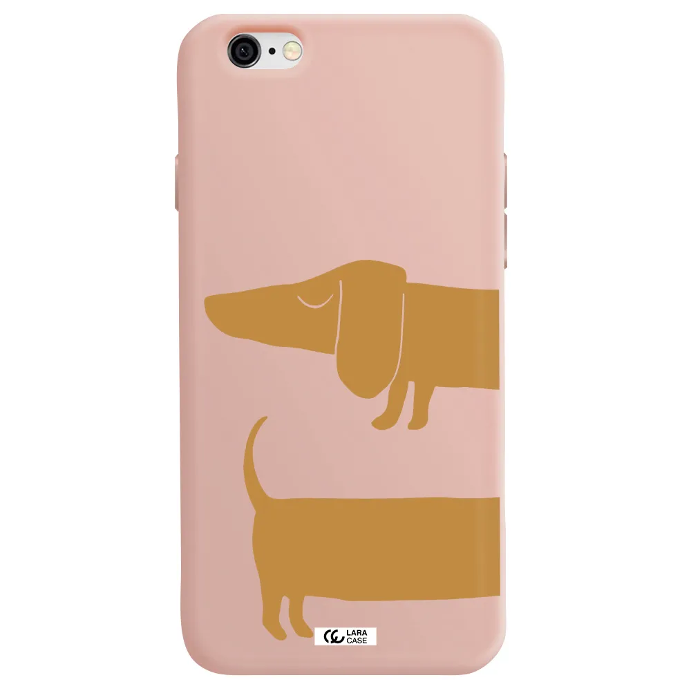 Dachshund Apple iPhone 6 Silicone pastel pink Case
