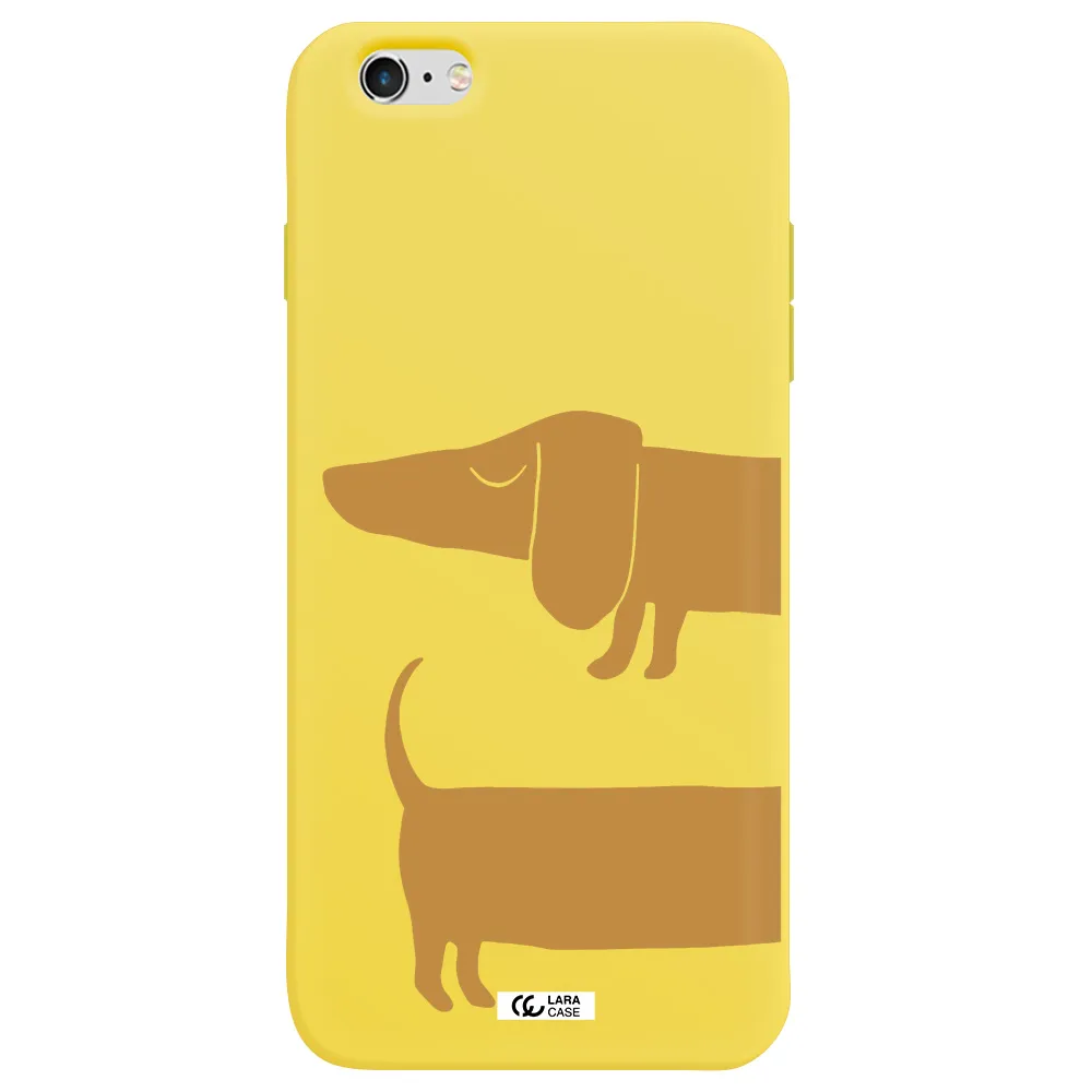Dachshund Apple iPhone 6S Silicone canary yellow Case