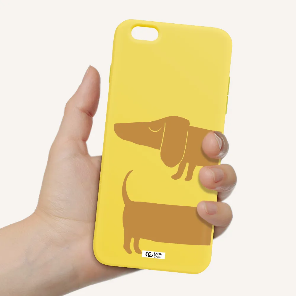 Dachshund Apple iPhone 6S Silicone canary yellow Case