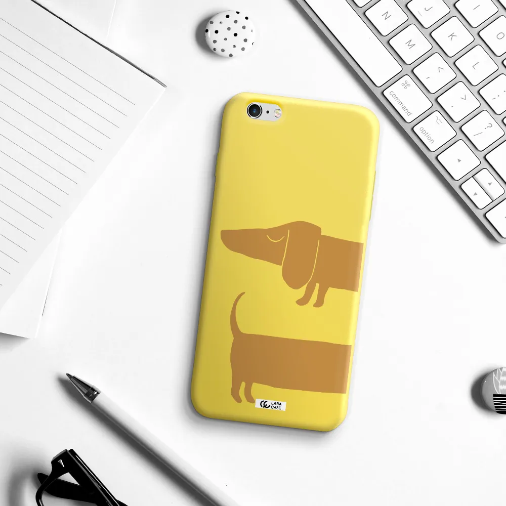 Dachshund Apple iPhone 6S Silicone canary yellow Case