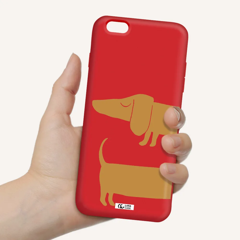 Dachshund Apple iPhone 6S Silicone Imperial Red Case