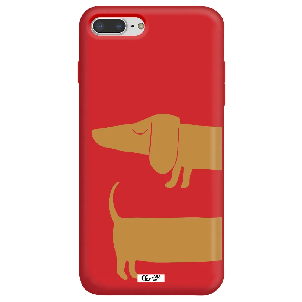 Dachshund Apple iPhone 7 plus Silicone Imperial Red Case