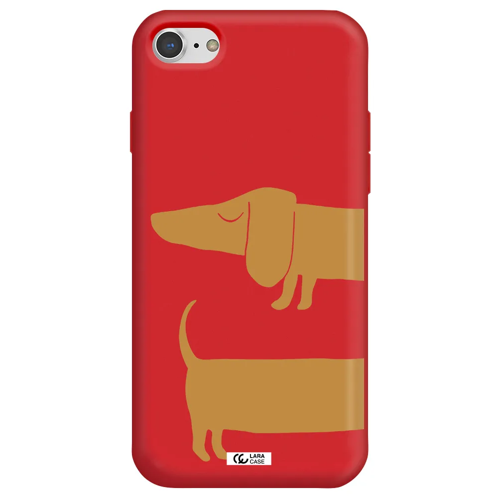Dachshund Apple iPhone 7 Silicone Imperial Red Case
