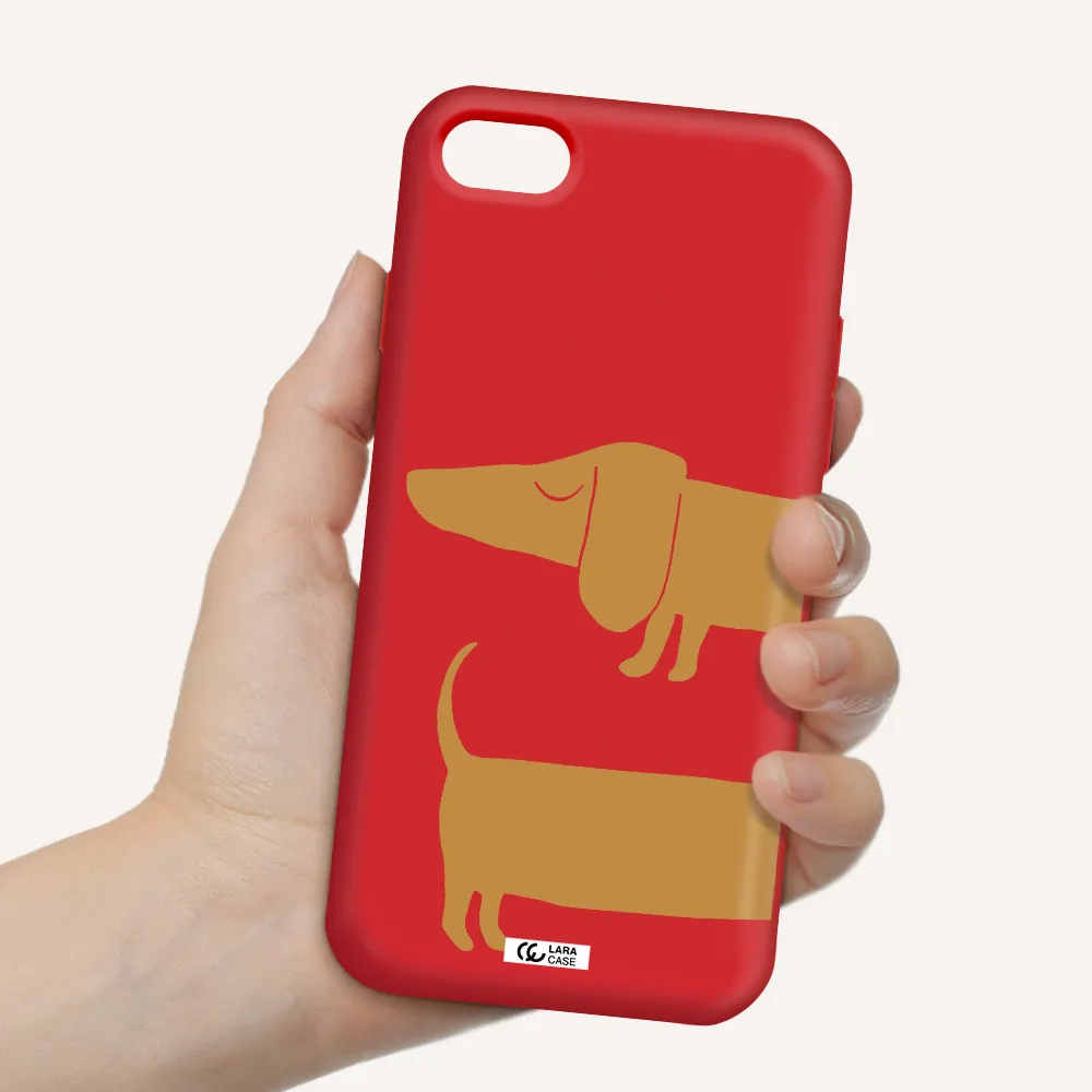 Dachshund Apple iPhone 7 Silicone Imperial Red Case