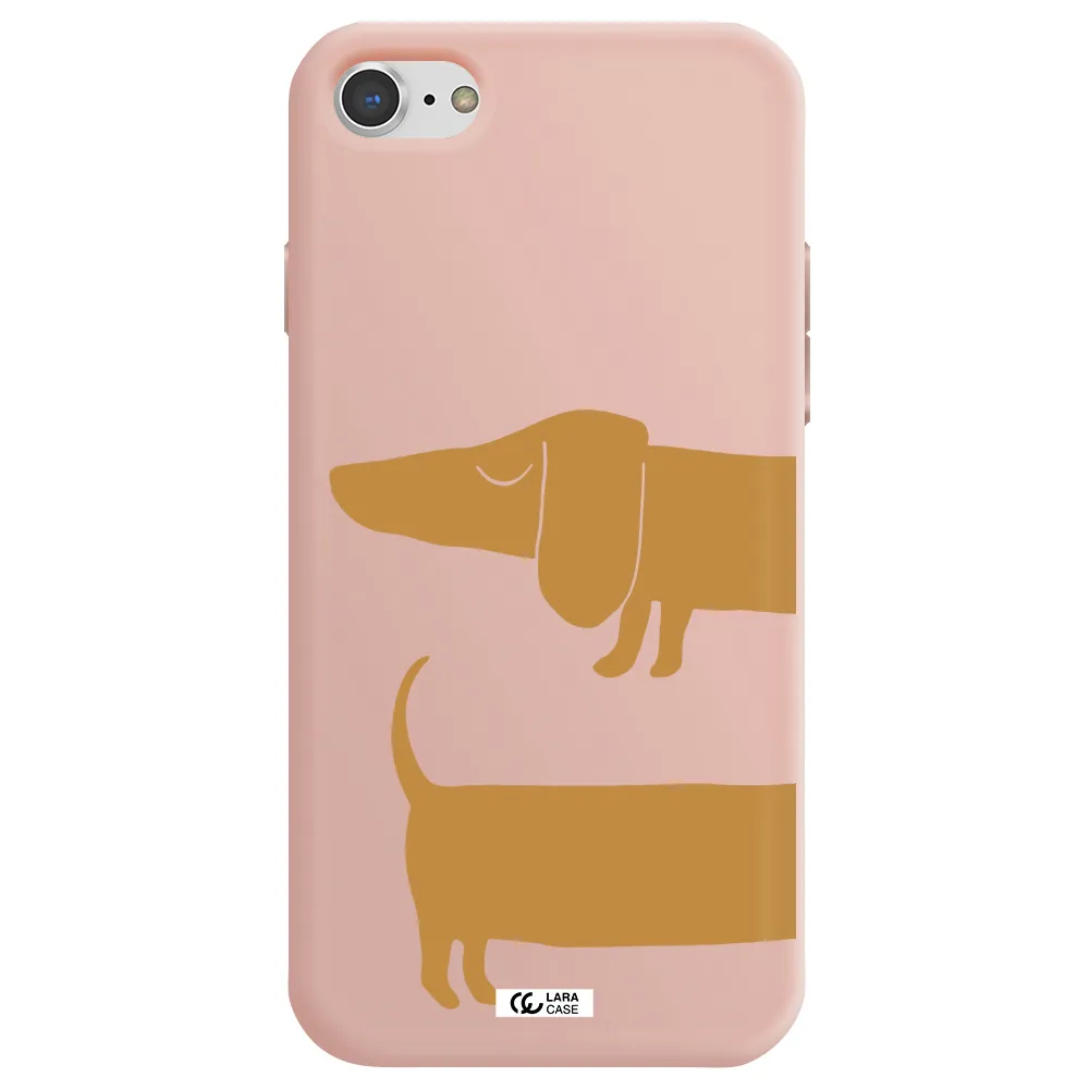 Dachshund Apple iPhone 7 Silicone pastel pink Case