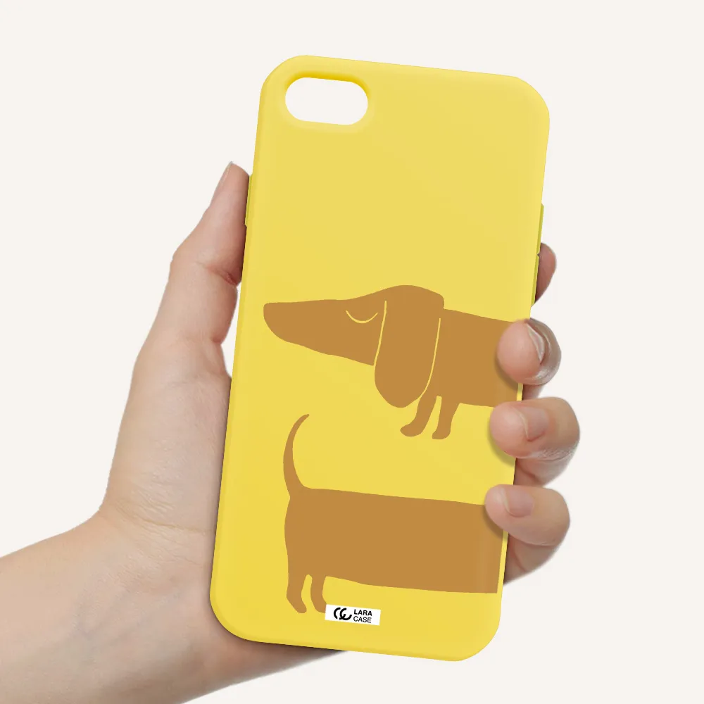 Dachshund Apple iPhone 8 Silicone canary yellow Case