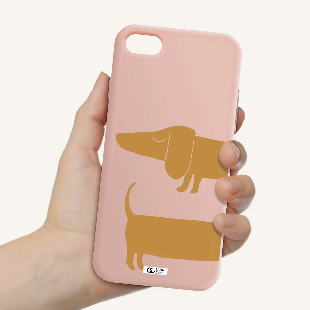 Dachshund Apple iPhone 8 Silicone pastel pink Case