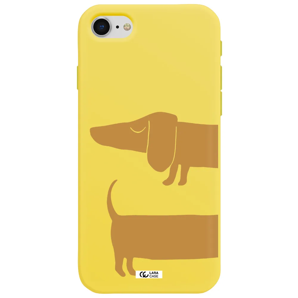 Dachshund Apple iPhone se 2020 Silicone canary yellow Case