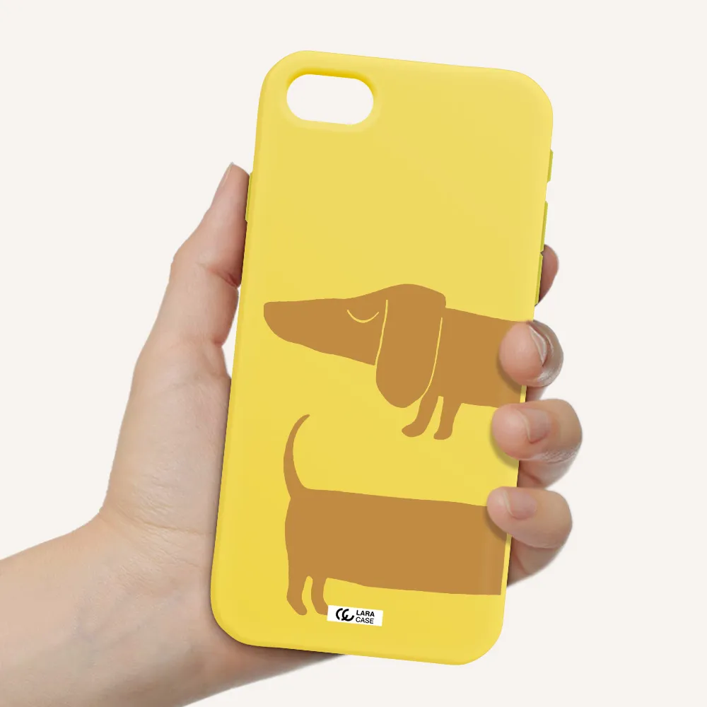 Dachshund Apple iPhone se 2020 Silicone canary yellow Case