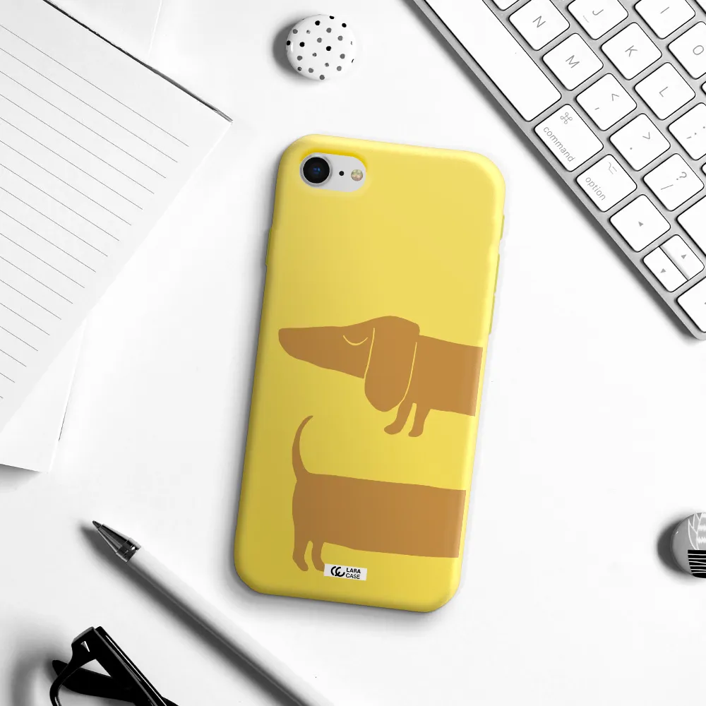 Dachshund Apple iPhone se 2020 Silicone canary yellow Case