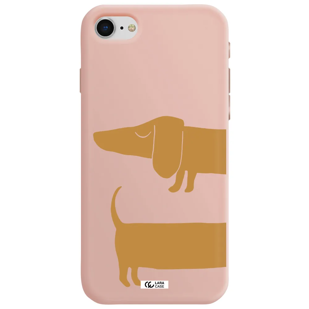 Dachshund Apple iPhone se 2020 Silicone pastel pink Case