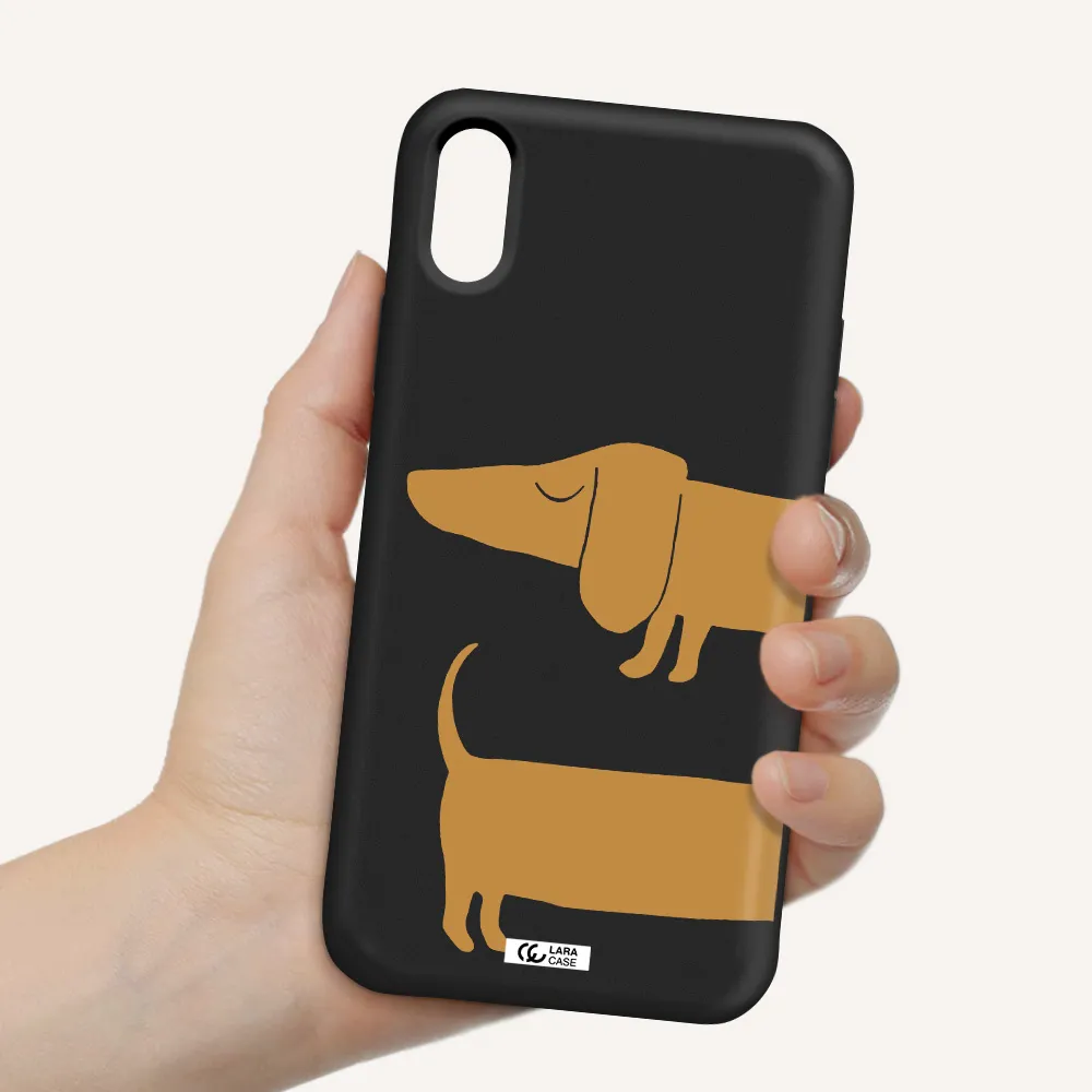 Dachshund Apple iPhone X Silicone black Case