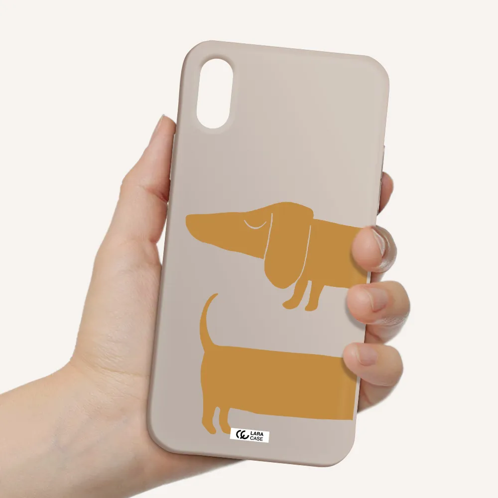 Dachshund Apple iPhone X Silicone Stone Case