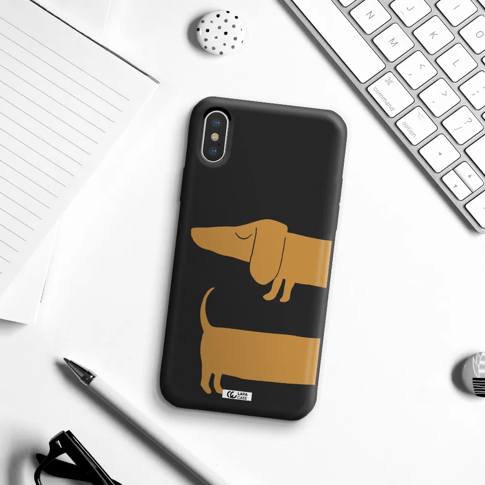 Dachshund Apple iPhone XS Silicone black Case