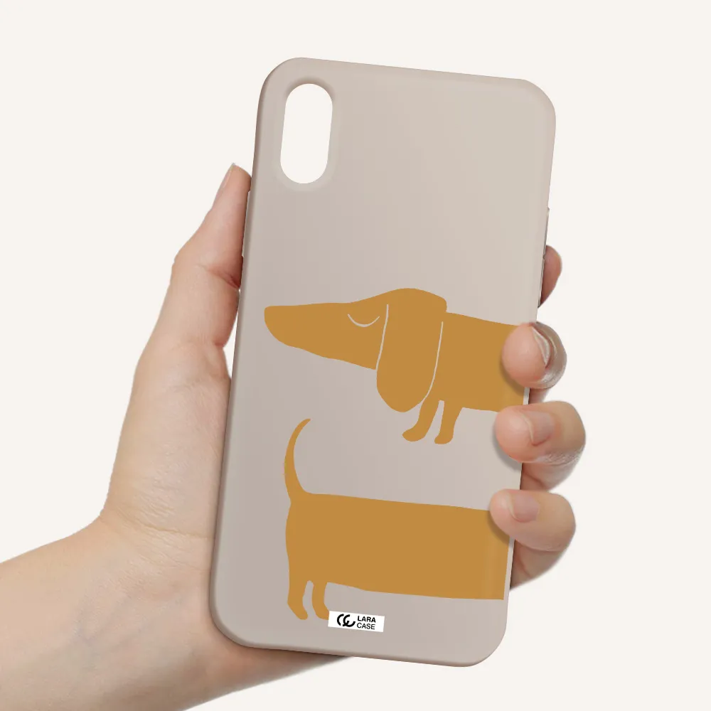 Dachshund Apple iPhone XS Silicone Stone Case