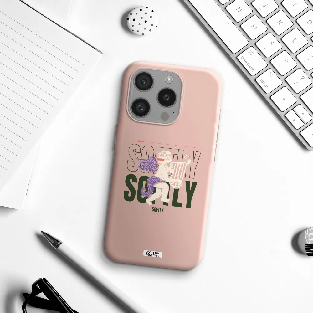 Orpheus Apple Iphone 15 Pro Silicone Pastel Pink Case