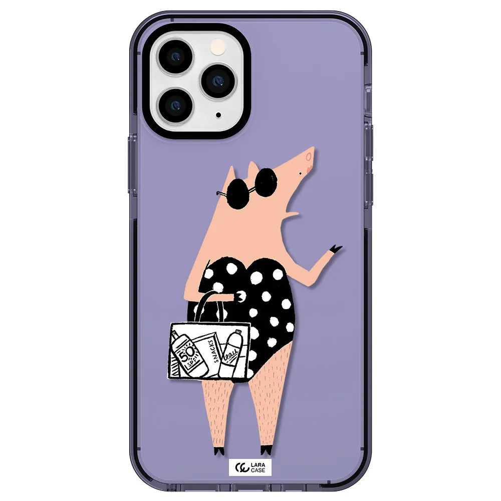 Lady Pig Apple iPhone 11 pro impact Lilac Case