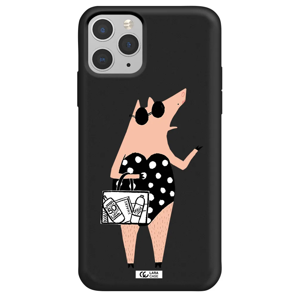 Lady Pig Apple iPhone 11 pro max Silicone black Case