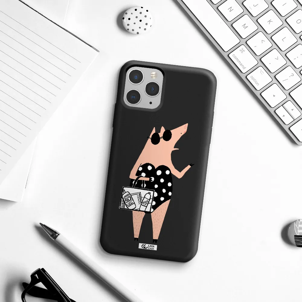 Lady Pig Apple iPhone 11 pro max Silicone black Case
