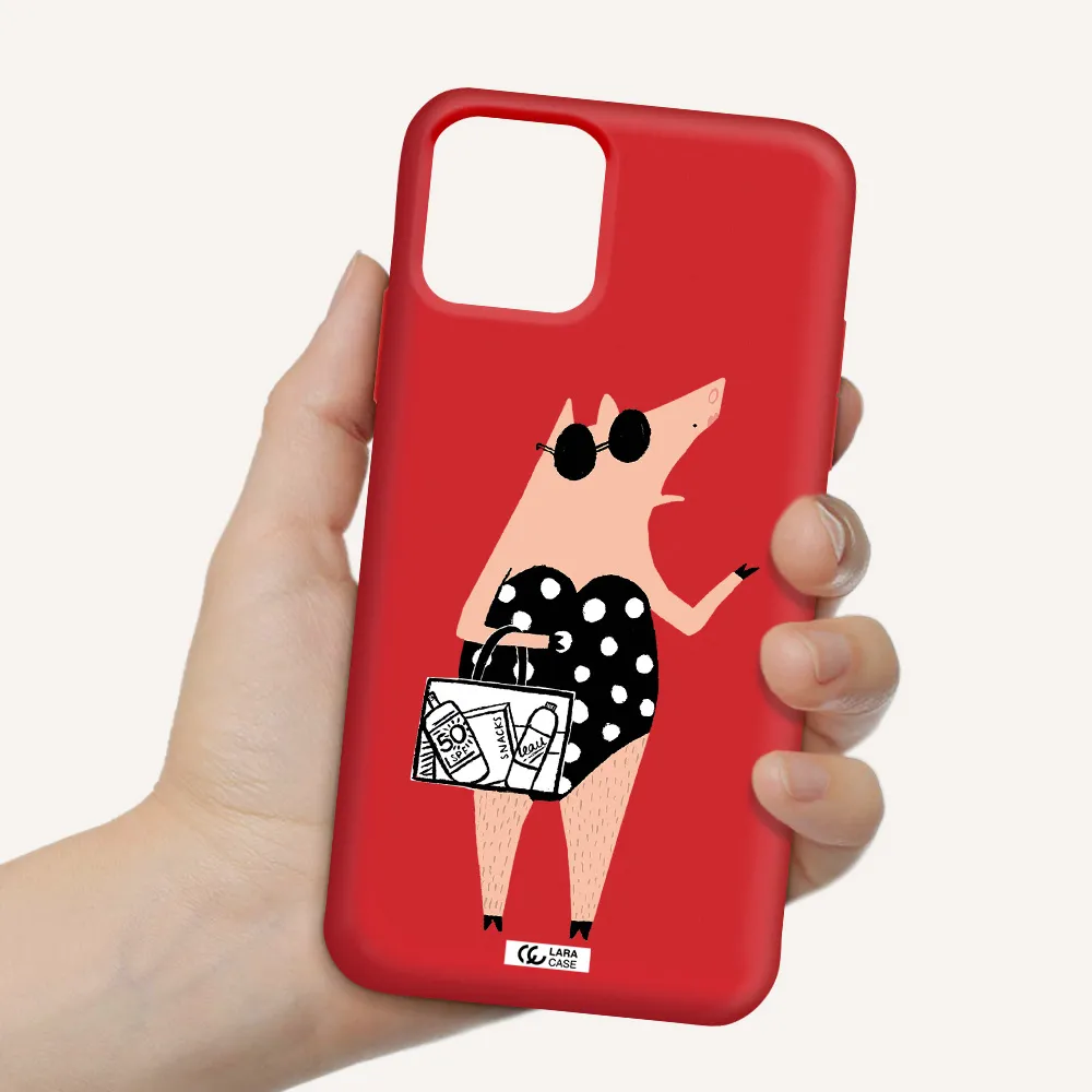 Lady Pig Apple iPhone 11 pro max Silicone Imperial Red Case