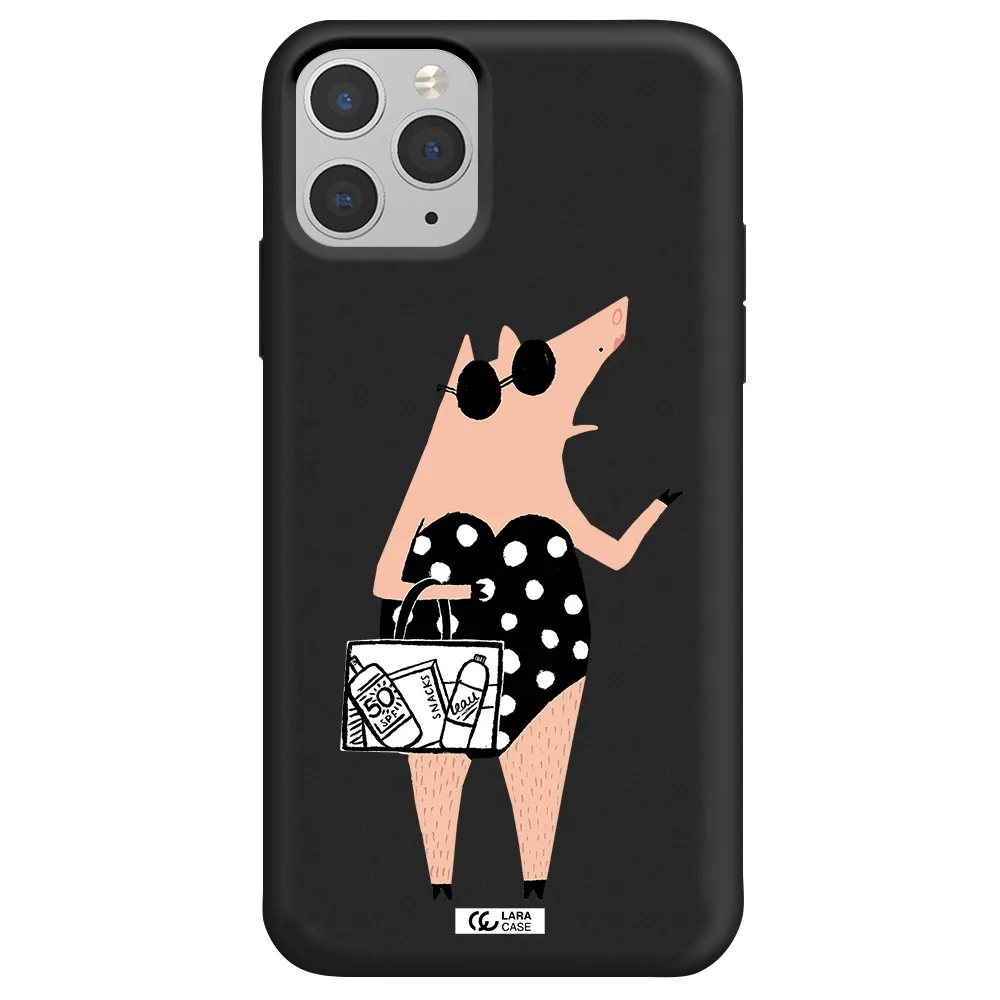 Lady Pig Apple iPhone 11 pro Silicone black Case