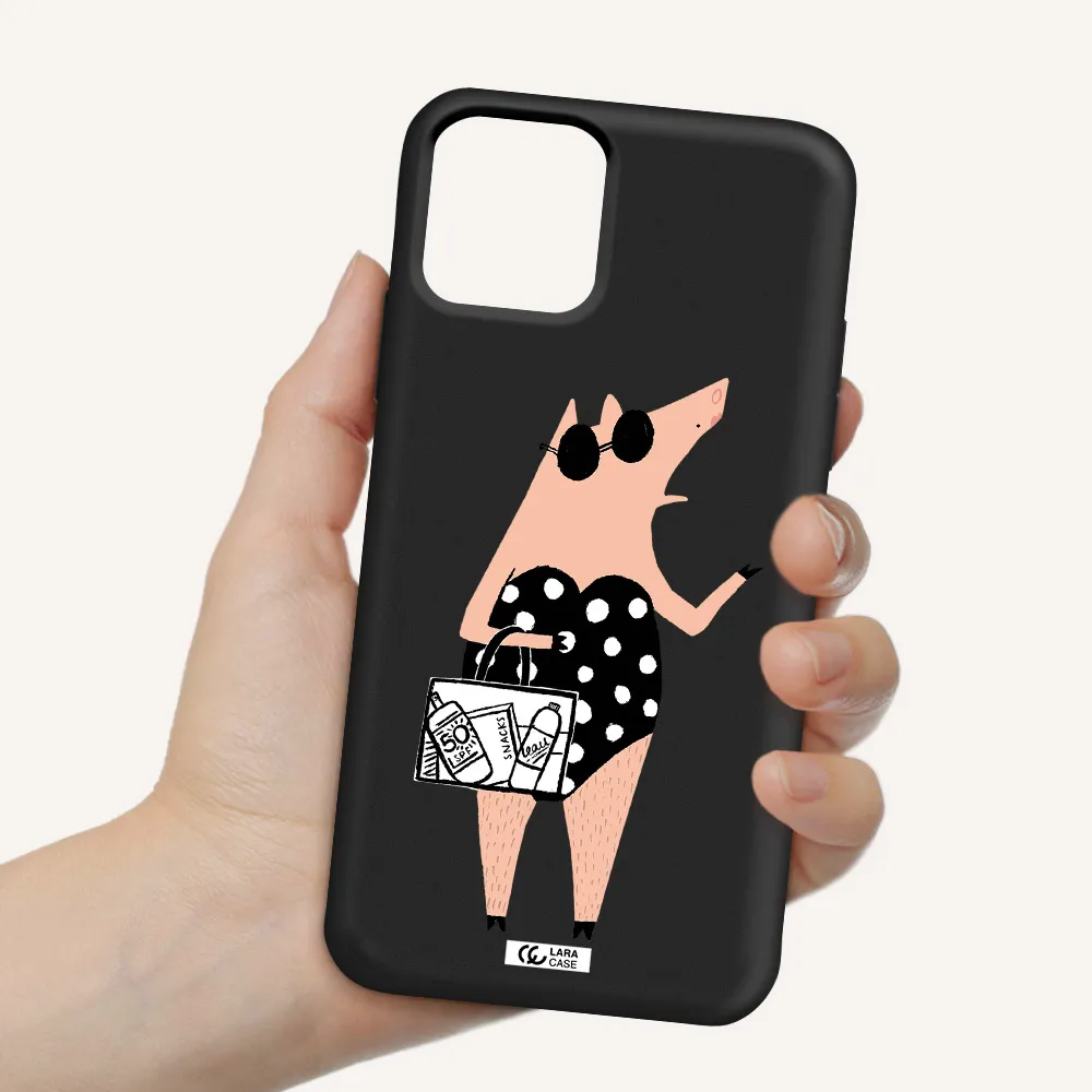 Lady Pig Apple iPhone 11 pro Silicone black Case