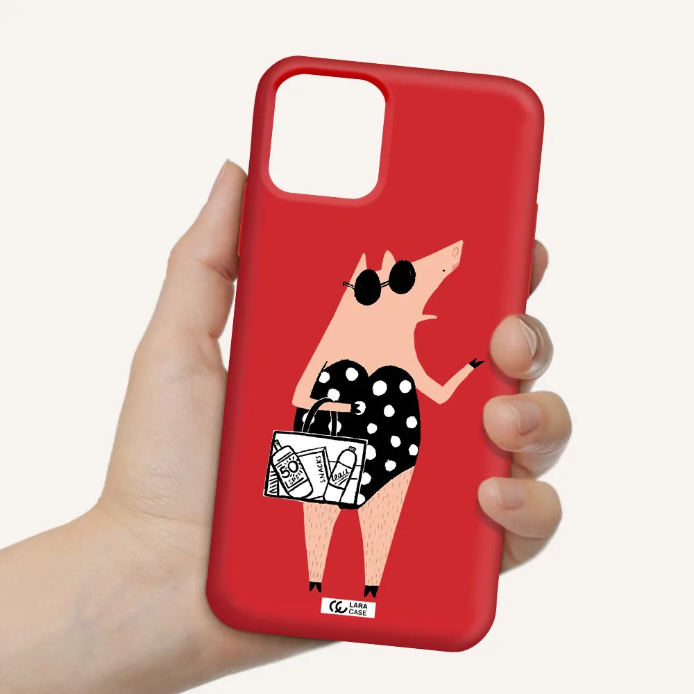 Lady Pig Apple iPhone 11 pro Silicone Imperial Red Case