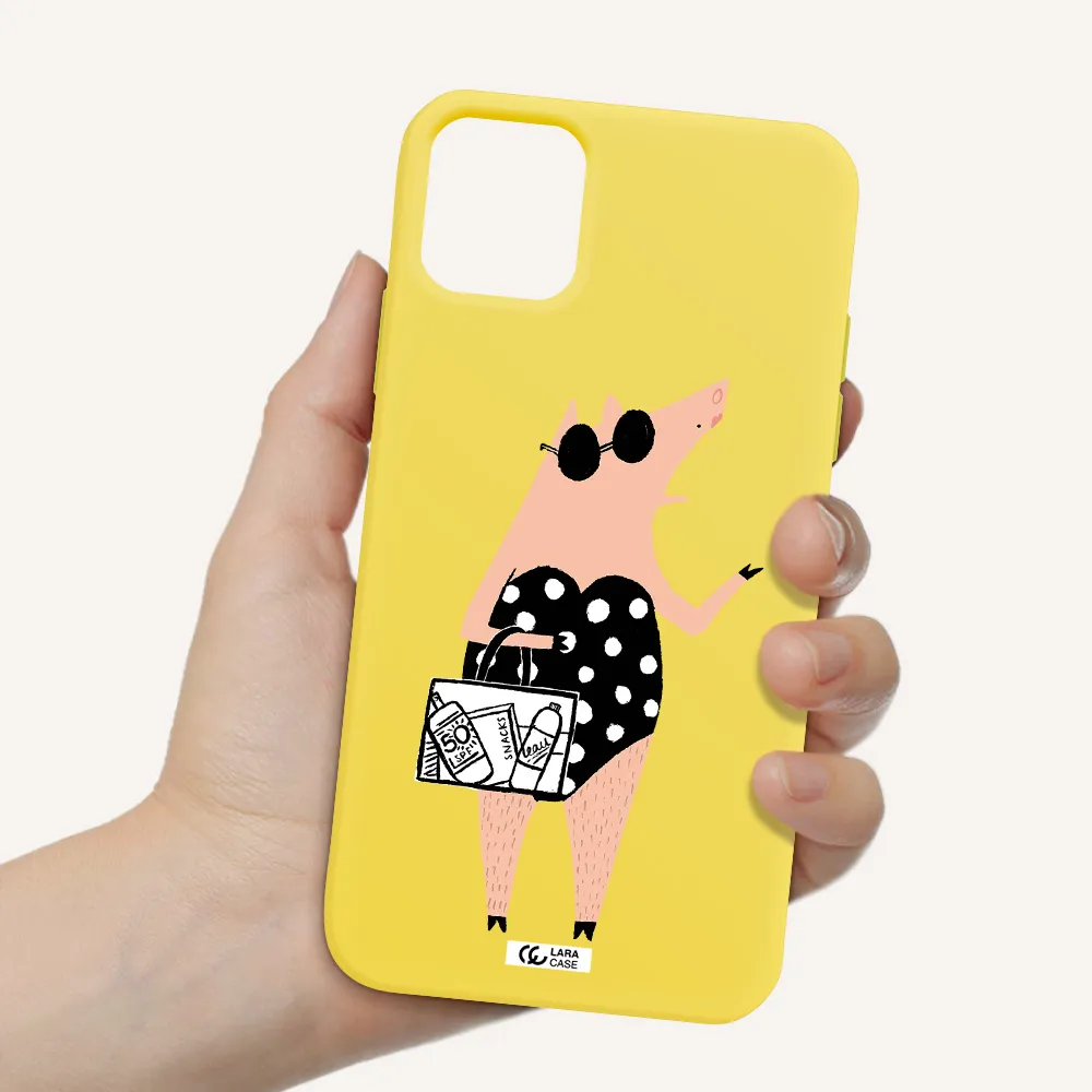 Lady Pig Apple iPhone 11 Silicone canary yellow Case