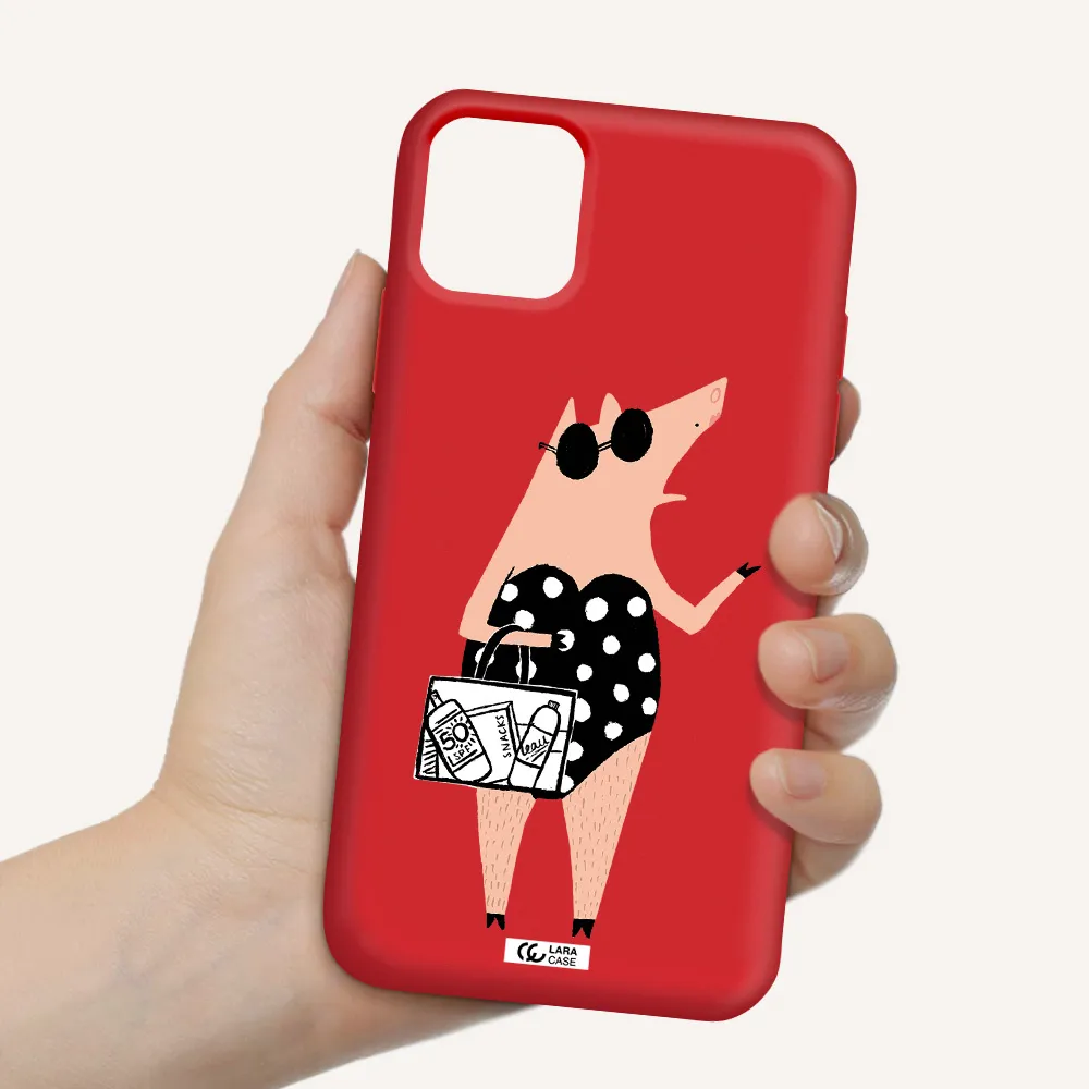 Lady Pig Apple iPhone 11 Silicone Imperial Red Case
