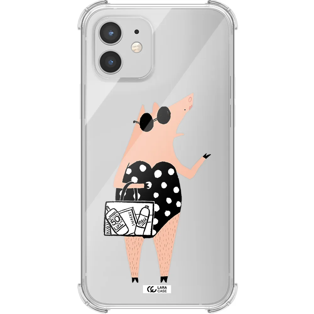 Lady Pig Apple iPhone 12 Clear PC Case