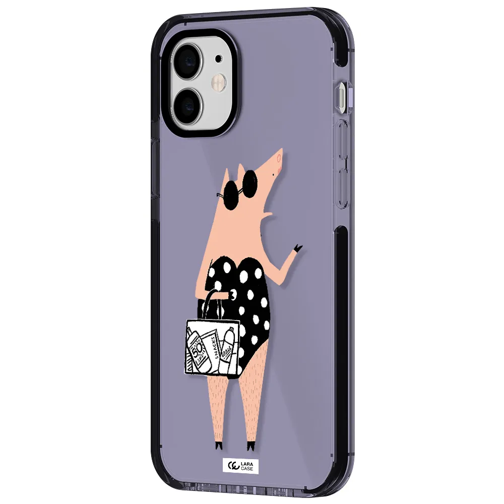 Lady Pig Apple iPhone 12 impact Lilac Case
