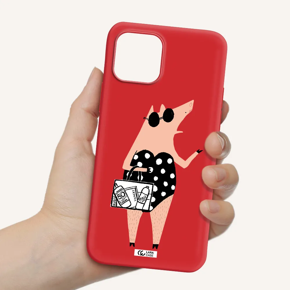 Lady Pig Apple iPhone 12 mini Silicone Imperial Red Case