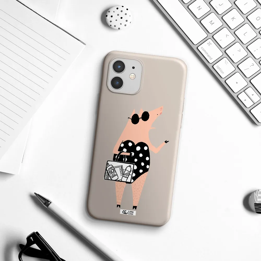 Lady Pig Apple iPhone 12 mini Silicone Stone Case