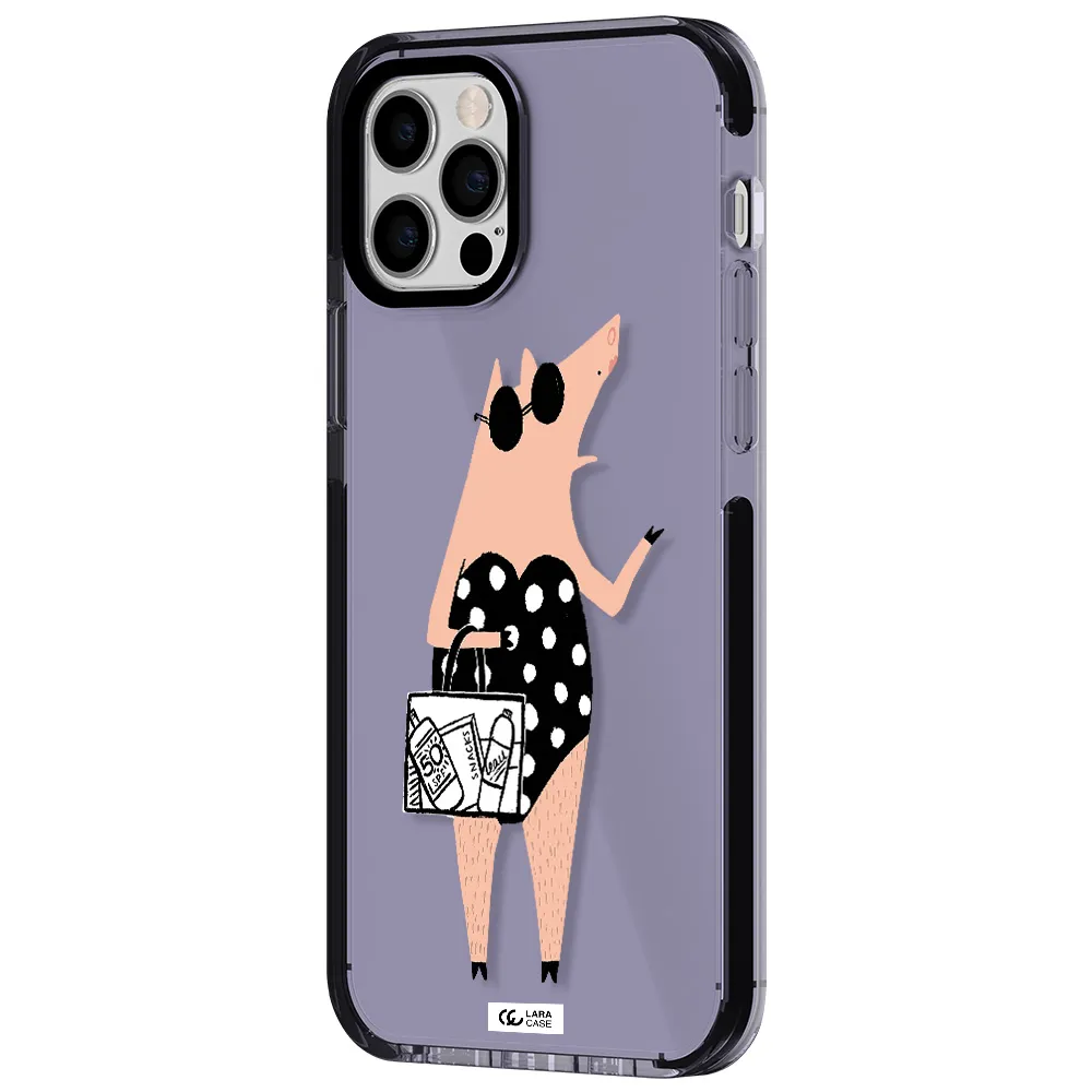Lady Pig Apple iPhone 12 pro impact Lilac Case