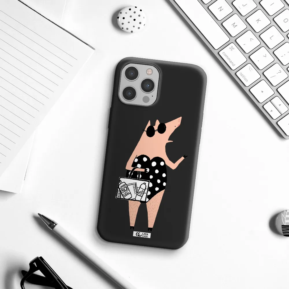 Lady Pig Apple iPhone 12 pro max Silicone black Case