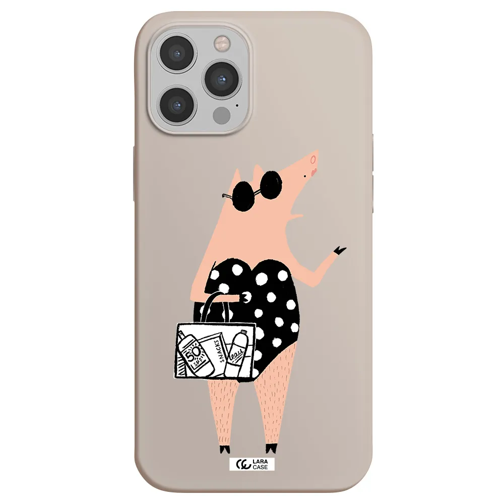 Lady Pig Apple iPhone 12 pro max Silicone Stone Case