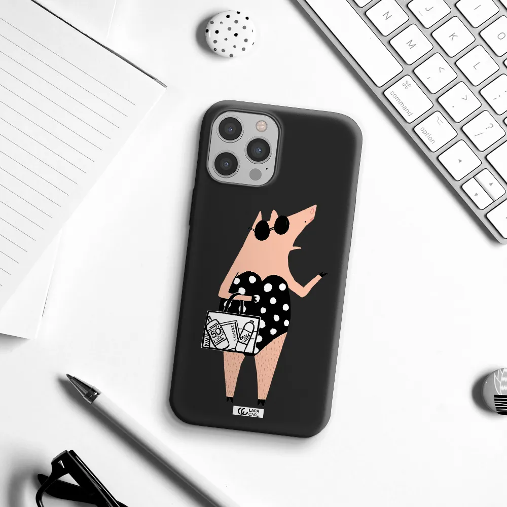 Lady Pig Apple iPhone 12 pro Silicone black Case