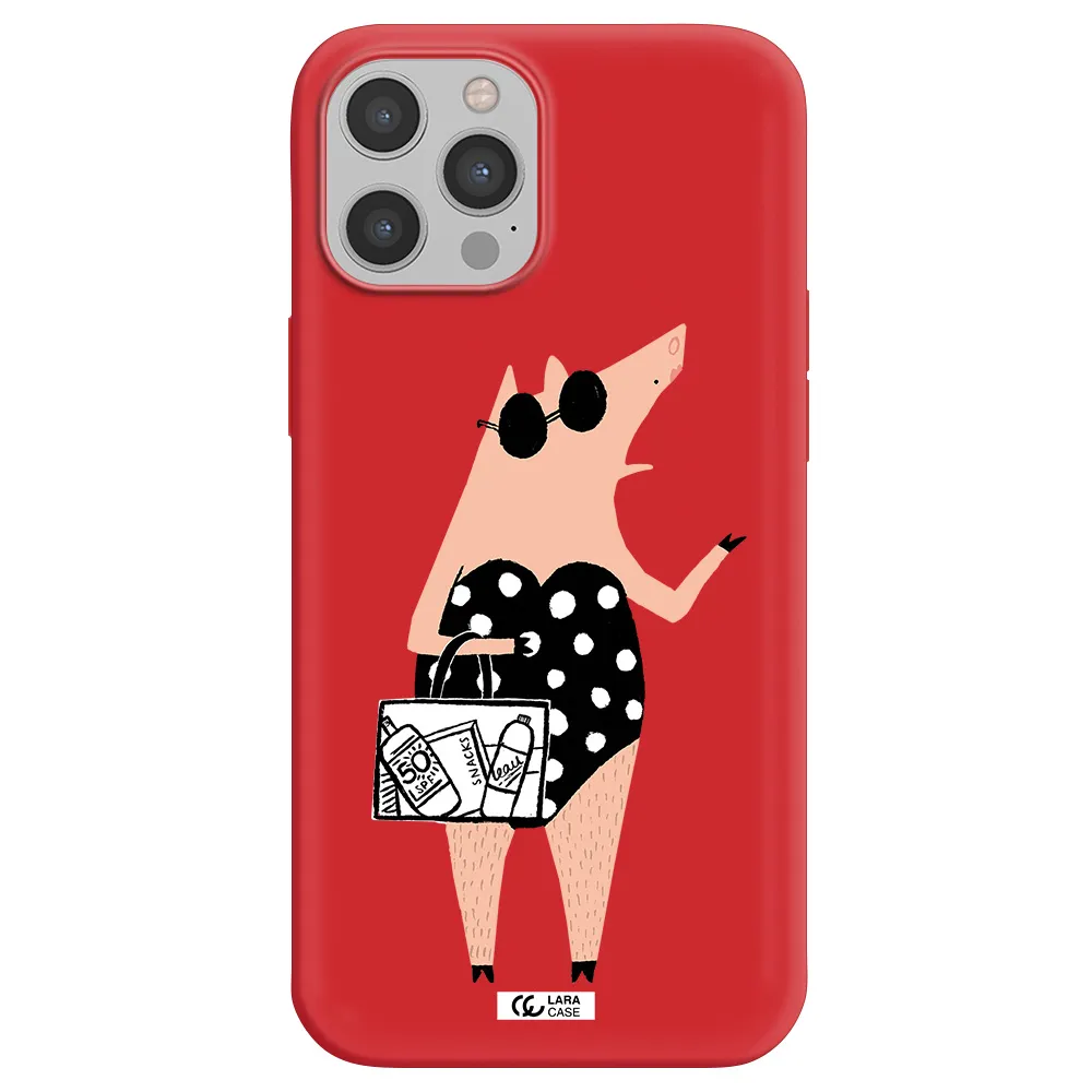 Lady Pig Apple iPhone 12 pro Silicone Imperial Red Case